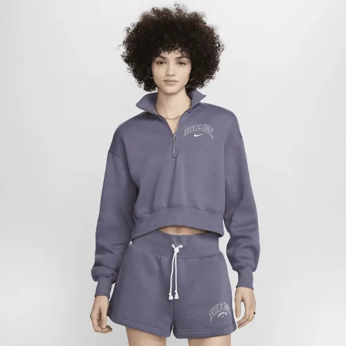 Nike Sportswear Phoenix Fleece женская 1/2-Zip Cropped свитшот цвет серый
