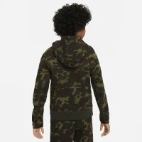Nike Tech Fleece Big детские (для мальчиков) Camo Full-Zip Толстовка с капюшоном цвет черный