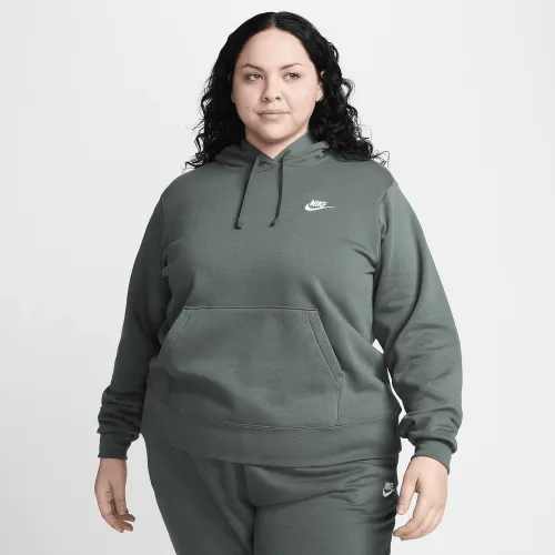 Nike Sportswear Club Fleece женская Pullover Толстовка с капюшоном (большие размеры) цвет зеленый