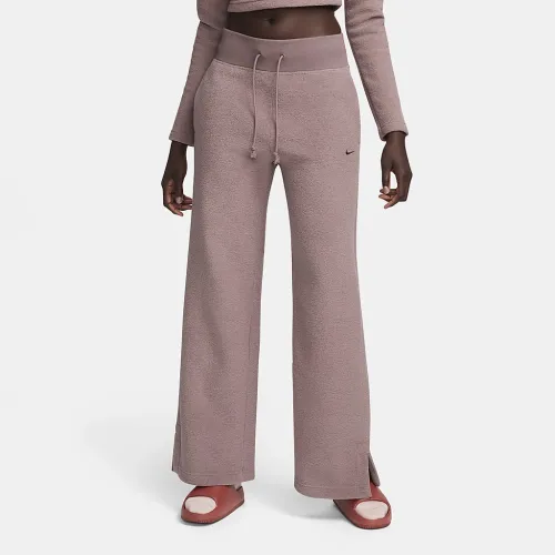 Nike Sportswear Phoenix Plush женская С высокой Талией Wide-Leg Cozy Fleece Pants цвет фиолетовый