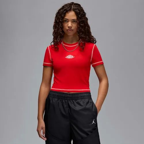 Nike Jordan Rare Air женская Cropped Short-Sleeve футболка цвет красный