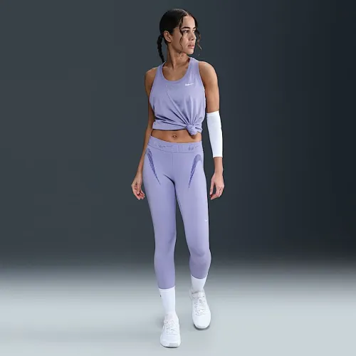 Nike Pro женская Mid-Rise 7/8 Graphic лосины цвет фиолетовый