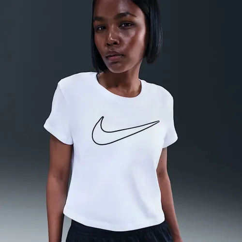 Nike Sportswear женская Short-Sleeve Graphic футболка цвет белый