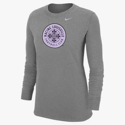 Racing Louisville женская Nike Soccer Long-Sleeve футболка цвет серый