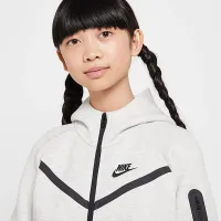 Nike Sportswear Tech Fleece Big дитячі (Girls') Full-Zip Толстовка з капюшоном колір сірий