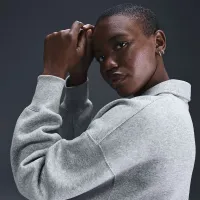 Nike Sportswear Phoenix Fleece женская оверсайз 1/4-Zip Polo цвет серый