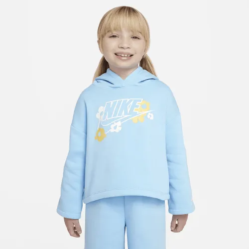 Nike Floral Fleece Little дитячі Graphic Толстовка з капюшоном блакитний