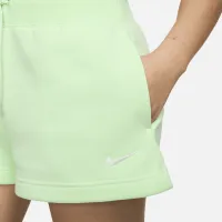 Nike Sportswear Phoenix Fleece женская С высокой Талией Loose шорты цвет зеленый