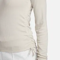 Nike Sportswear Essential женская Ribbed Long-Sleeve Mod Crop Top цвет коричневый