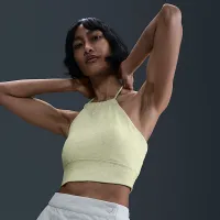 Nike Sportswear Chill Terry женская Slim Cropped French Terry Halter Top Yellow