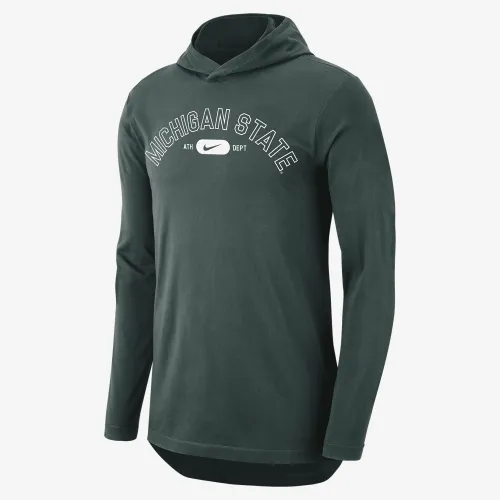 Michigan State мужские Nike Dri-FIT College Hooded футболка цвет зеленый