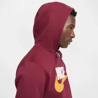 Nike Club Fleece мужские Pullover Толстовка с капюшоном цвет красный