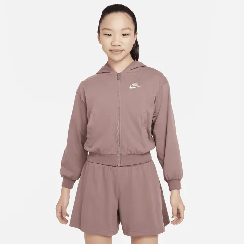 Nike Sportswear Big дитячі (Girls') Full-Zip Толстовка з капюшоном колір фіолетовий