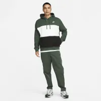 Nike Club Fleece мужские French Terry Color-Blocked Толстовка с капюшоном цвет зеленый