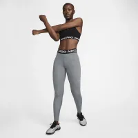 Nike Pro женская Mid-Rise Mesh-Paneled лосины цвет серый