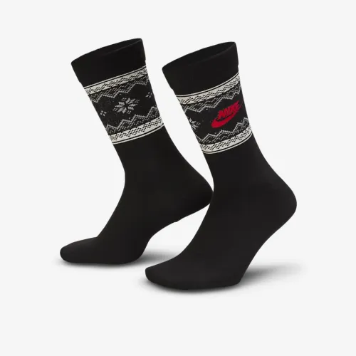 Nike Everyday Essentials Fair Isle Crew шкарпетки (1 пара) колір чорний