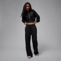 Nike Jordan Flight Fleece жіноча French Terry Open-Hem Pants колір чорний