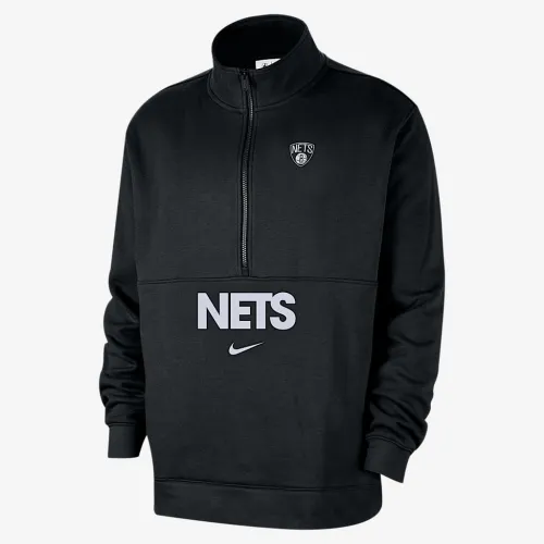 Brooklyn Nets Club Courtside чоловічі Nike NBA 1/2-Zip Top колір чорний