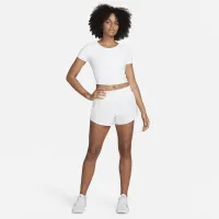 Nike One Fitted жіноча Dri-FIT Short-Sleeve Cropped Top колір білий