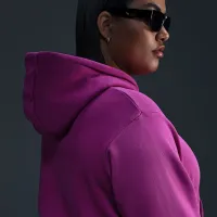 Nike Sportswear Club Fleece женская Pullover Толстовка с капюшоном (большие размеры) цвет фиолетовый
