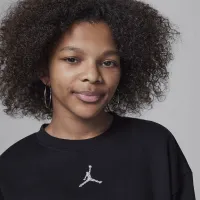 Nike Jordan Icon Play Big дитячі оверсайз Crew колір чорний