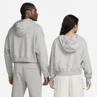 Nike Sportswear Club Fleece женская оверсайз Crop Graphic Толстовка с капюшоном цвет серый
