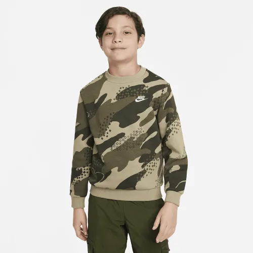 Nike Sportswear Club Fleece Big дитячі світшот колір коричневий