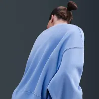 NikeCourt Heritage Phoenix Fleece женская Over-оверсайз Crew-Neck свитшот синий