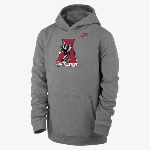 Alabama Club Fleece Big детские (для мальчиков) Nike College Pullover Толстовка с капюшоном цвет серый