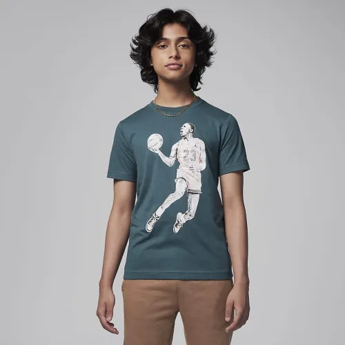 Nike Air Jordan Big детские Dots Graphic футболка цвет зеленый