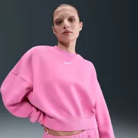 Nike Sportswear Phoenix Fleece женская Over-оверсайз Crew-Neck свитшот Pink