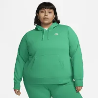 Nike Sportswear Club Fleece женская Pullover Толстовка с капюшоном (большие размеры) цвет зеленый