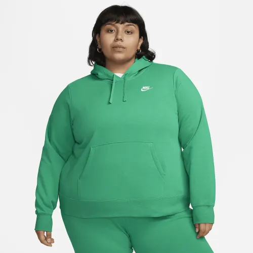 Nike Sportswear Club Fleece женская Pullover Толстовка с капюшоном (большие размеры) цвет зеленый