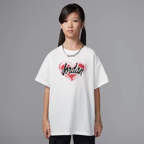 Nike Jordan Big детские Y2K Heart Graphic футболка цвет белый