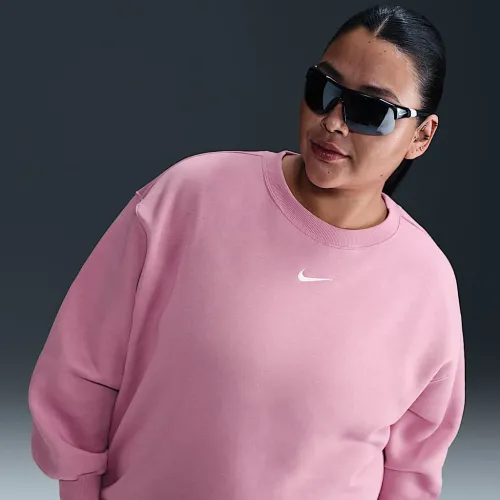 Nike Sportswear Phoenix Fleece женская оверсайз Crew-Neck свитшот (большие размеры) Pink