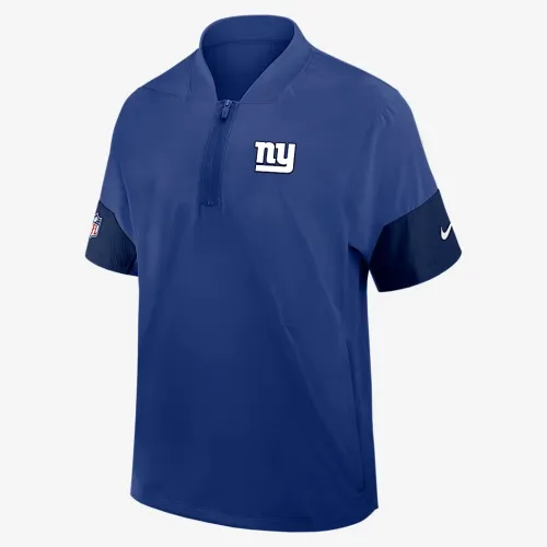 New York Giants Sideline Coach мужские Nike NFL 1/2-Zip Short-Sleeve Hooded Куртка синий