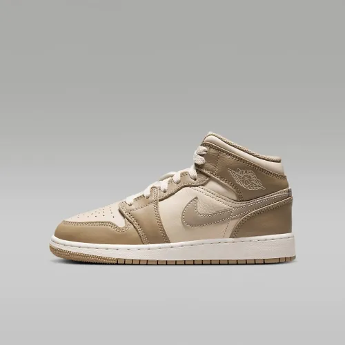 Nike Air Jordan 1 Mid Big детские Кроссовки цвет коричневый