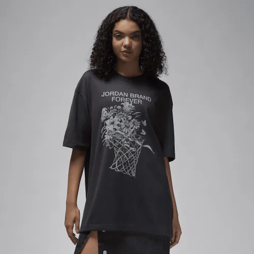 Nike Jordan жіноча оверсайз Graphic футболка колір чорний