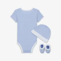 Nike Baby (6-12M) Bodysuit, Hat and Booties Box набор синий