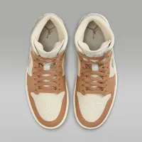 Nike Air Jordan 1 Mid женская Кроссовки цвет коричневый