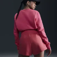 Nike Sportswear Phoenix Fleece женская С высокой Талией Loose шорты Pink