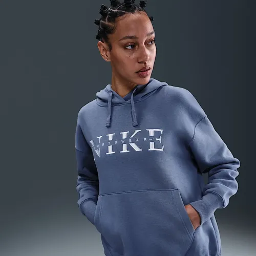 Nike Sportswear Phoenix Fleece женская оверсайз Pullover Толстовка с капюшоном синий