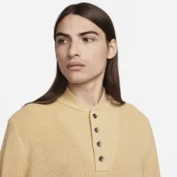 Nike Life чоловічі Long-Sleeve Military Henley Sweater колір коричневий