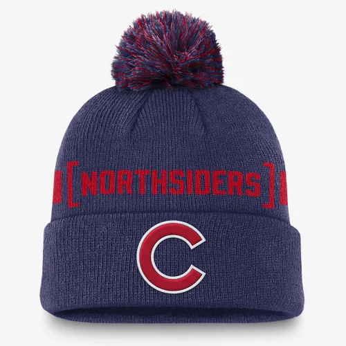 Chicago Cubs Hometown Peak мужские Nike MLB Cuffed Pom Beanie синий