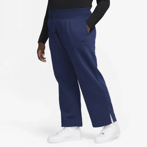 Nike Sportswear Phoenix Fleece женская С высокой Талией Wide-Leg Sweatpants (большие размеры) синий