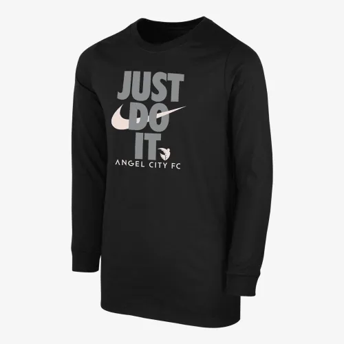 Angel City FC Big детские (для мальчиков) Nike Soccer Long-Sleeve футболка цвет черный