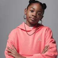 Nike Jordan Brooklyn Essentials Big дитячі Pullover Толстовка з капюшоном Pink